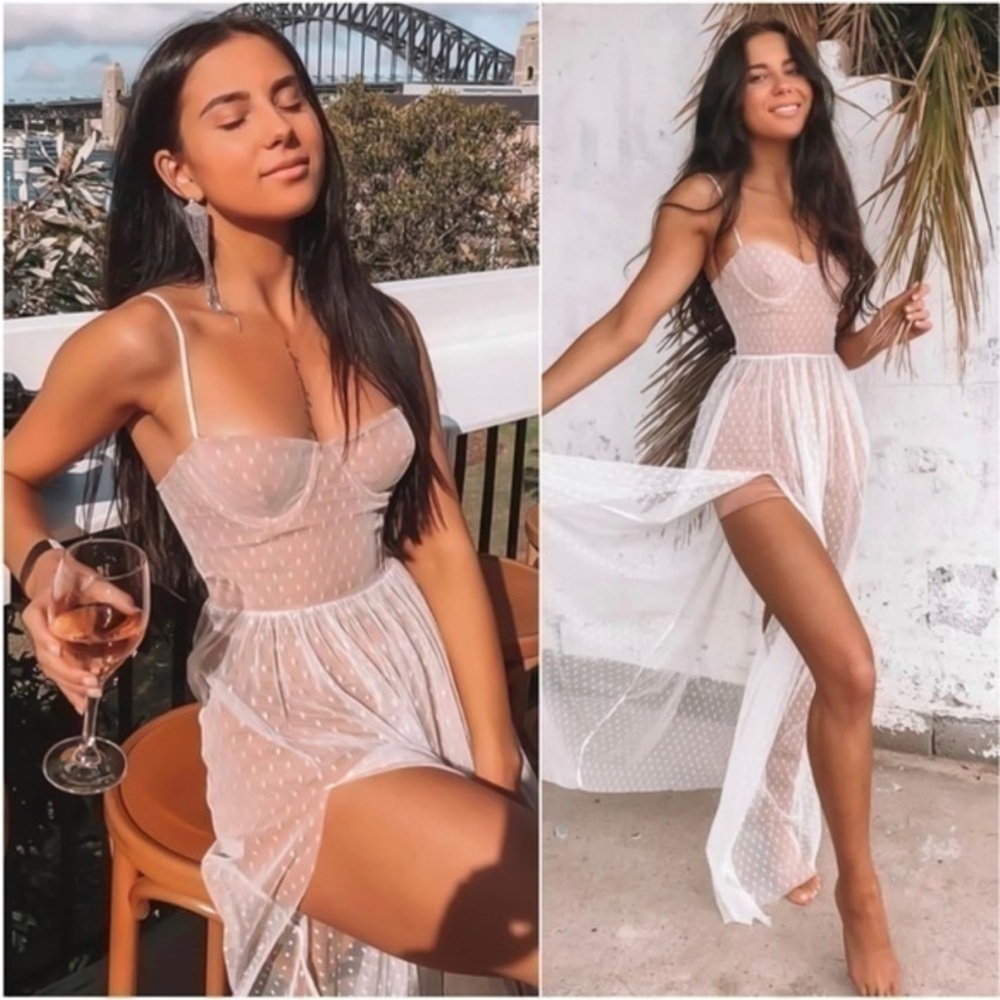 White Fox Boutique totally bangin mesh maxi dress